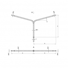 Консольный кронштейн двухрожковый К3-1,3-2,0-1-1